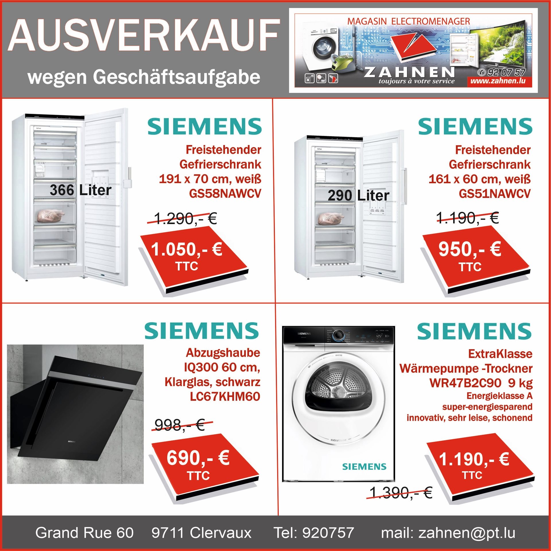 SOLDES POUR FERMETURE