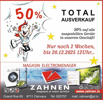 50% AUF ALLE AUSGESTELLTEN 